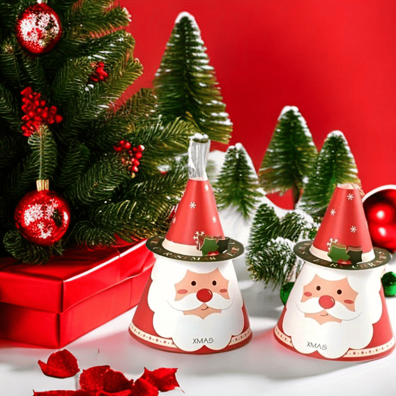 10pcs Christmas Cartoon Santa Reindeer Cookie Goodies Box