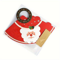 10pcs Christmas Cartoon Santa Reindeer Cookie Goodies Box