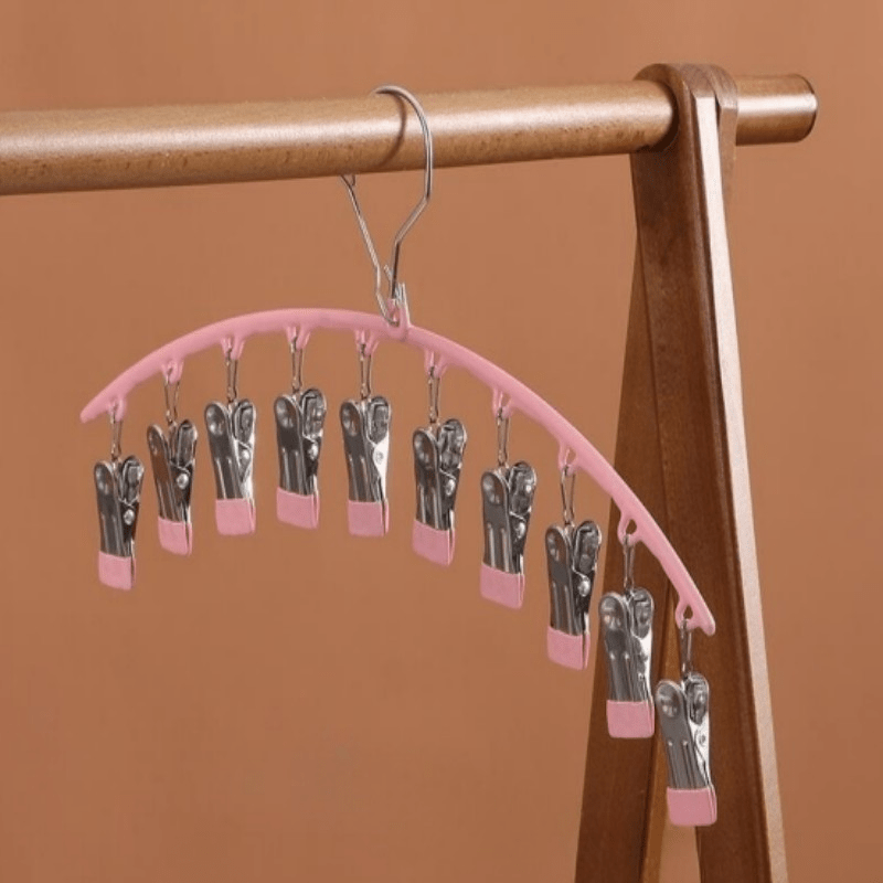 Metal Yoga Pants Rack with 10 Clips, Holds 20 Leggings, Space Saving