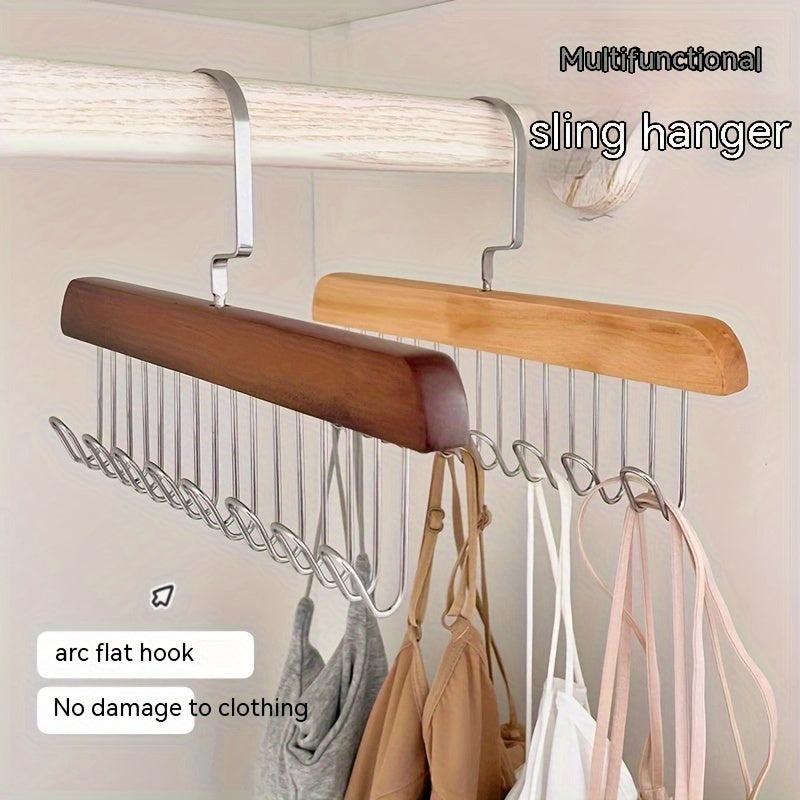 Multifunctional Wooden Hanger Underwear Cami Storage Rack Drying Rack