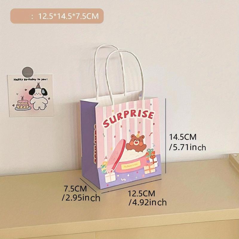 6pcs Cartoon Girl Tote Bags for Birthdays, Couples, Students