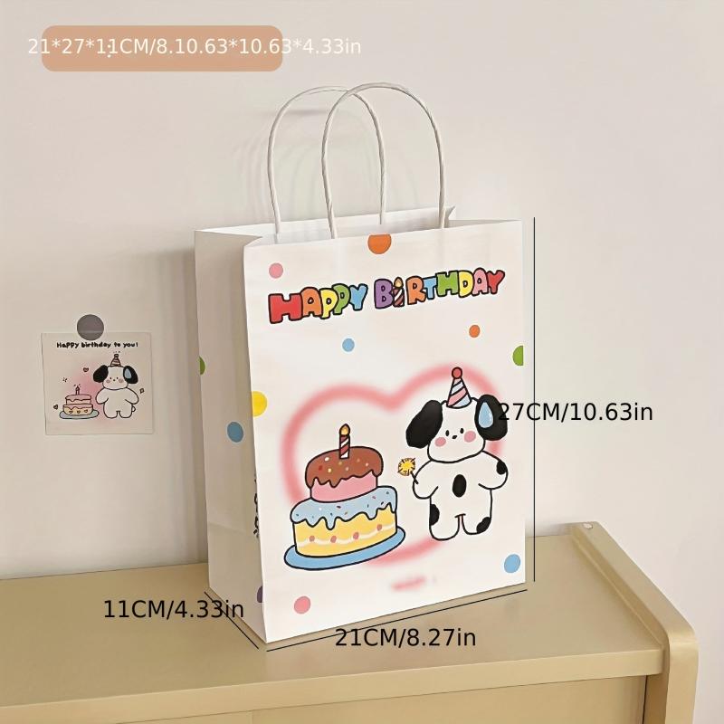 6pcs Cartoon Girl Tote Bags for Birthdays, Couples, Students
