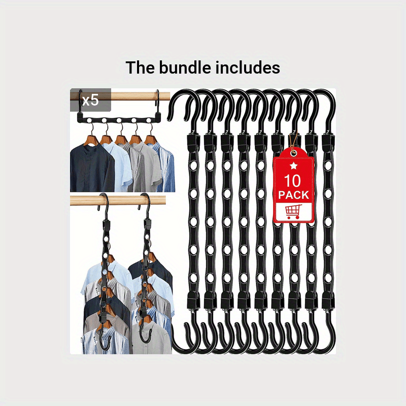 10pcs Space Saving Closet Hangers Organizer
