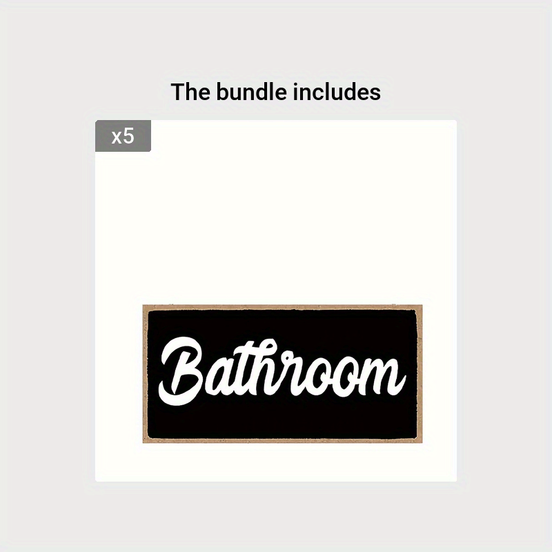 Wooden Wall-mounted Toilet Sign Decoration for Cafes/Shops with Tape