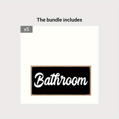 Wooden Wall-mounted Toilet Sign Decoration for Cafes/Shops with Tape