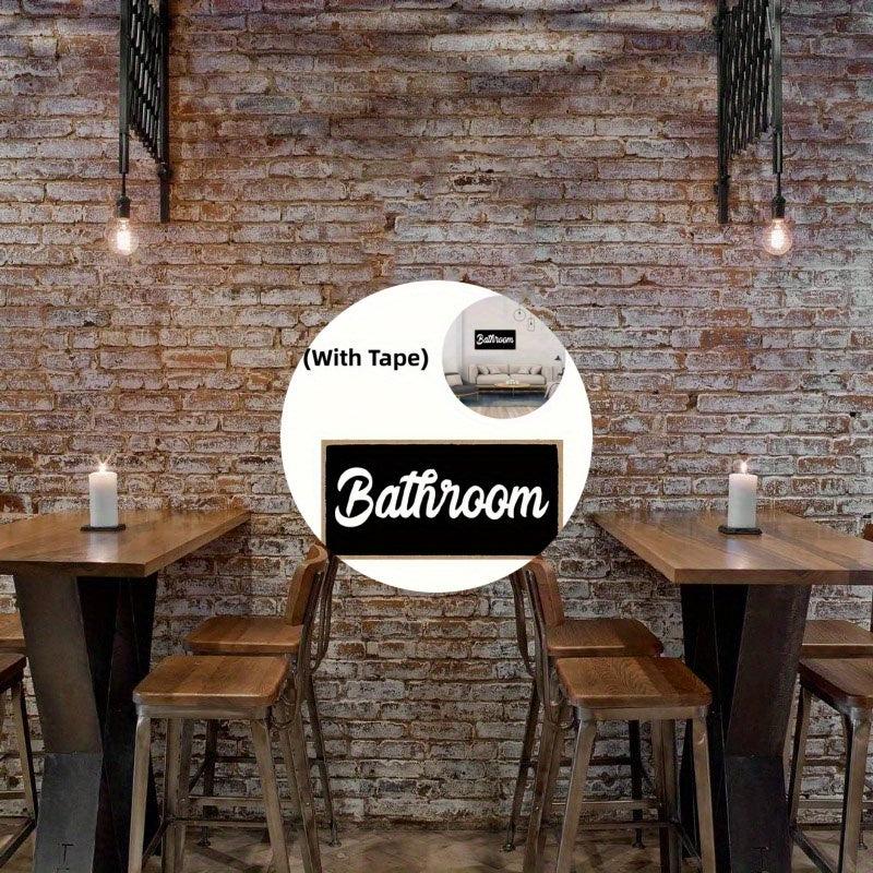 Wooden Wall-mounted Toilet Sign Decoration for Cafes/Shops with Tape