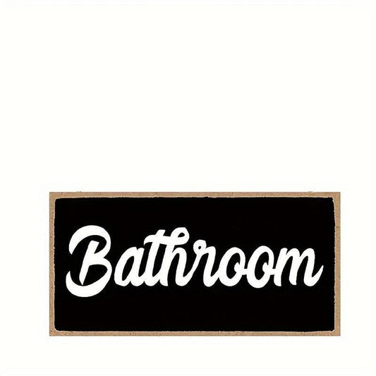 Wooden Wall-mounted Toilet Sign Decoration for Cafes/Shops with Tape