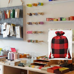 10pcs Plaid Cotton Drawstring Candy Gift Storage Bag for Kids
