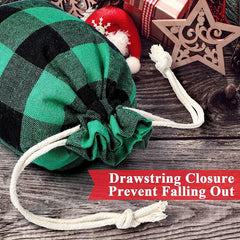 10pcs Plaid Cotton Drawstring Candy Gift Storage Bag for Kids