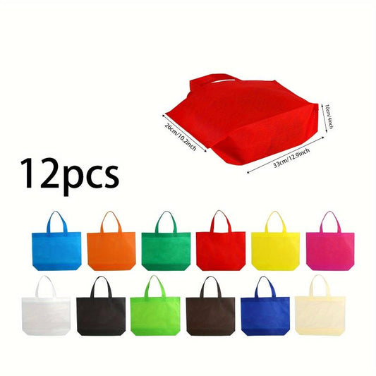 12pcs Reusable Gift Bags Bulk Assorted Colors Shopping Birthdays DIY