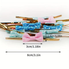 100pcs Golden Thread Bow Tie Packaging for Candy Biscuit