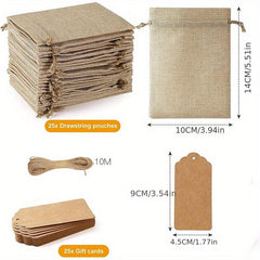 51pcs Drawstring Bags 10 15 4in 6in Closure Gift Bags For Wedding Party Arts