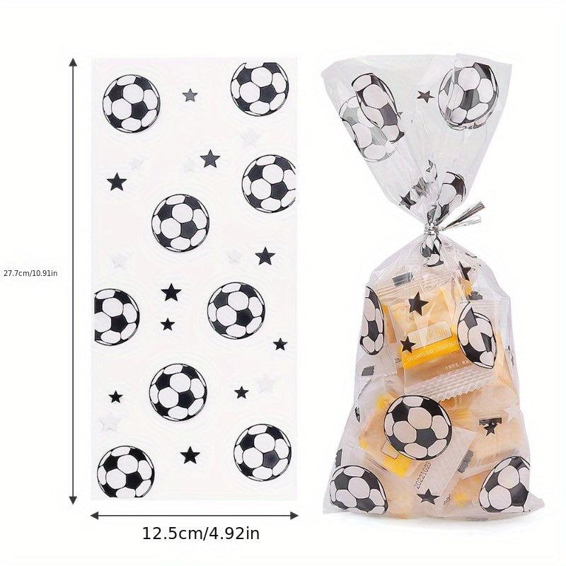 100Pcs Soccer Gift Bags Treat Candy Bags Cookie Bag With Twist Ties