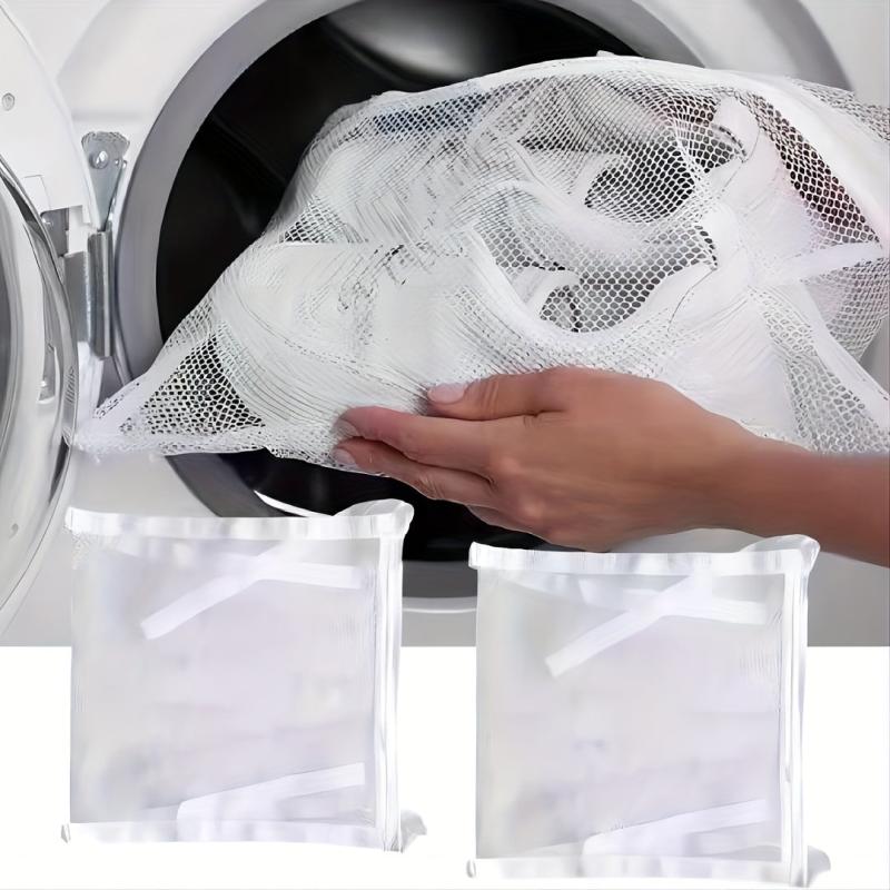 1pc Laundry Bag With Elastic Band Durable Fabric Machine Laundry Bags