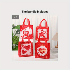 4pcs Reusable Non Woven Gift Bags For Presents & Shopping