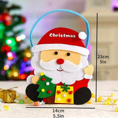 Christmas Gift Bag Cartoon Non Woven Handheld Candy Bag Santa Claus Elk Snowman
