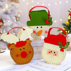 Christmas Gift Bag Cartoon Non Woven Handheld Candy Bag Santa Claus Elk Snowman