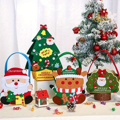 Christmas Gift Bag Cartoon Non Woven Handheld Candy Bag Santa Claus Elk Snowman