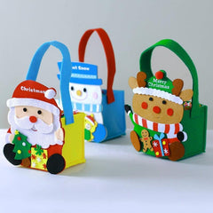 Christmas Gift Bag Cartoon Non Woven Handheld Candy Bag Santa Claus Elk Snowman