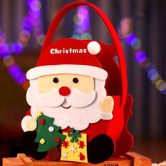 Christmas Gift Bag Cartoon Non Woven Handheld Candy Bag Santa Claus Elk Snowman