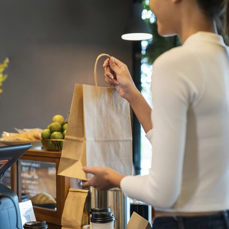 20pcs Yellow Gift Handbag for Milk Tea Takeaway and More
