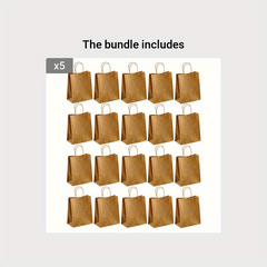 20pcs Yellow Gift Handbag for Milk Tea Takeaway and More