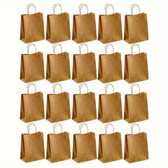 20pcs Yellow Gift Handbag for Milk Tea Takeaway and More