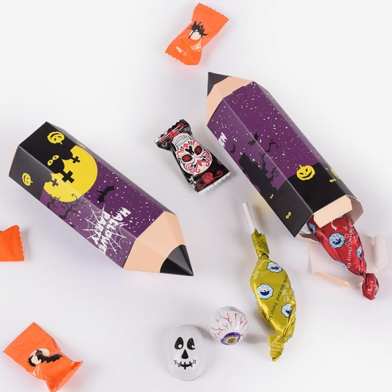 10pcs Halloween Candy Packaging Box Funny Cartoon Pencil Candy