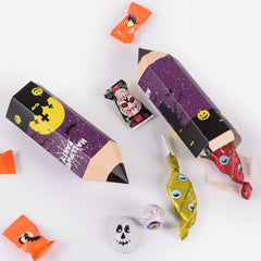 10pcs Halloween Candy Packaging Box Funny Cartoon Pencil Candy