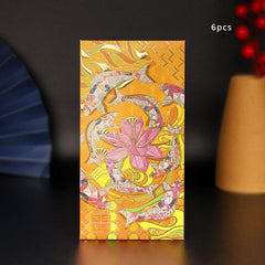 6pcs Dragon Year Benefit Cover Red Envelope For Spring Business Gift