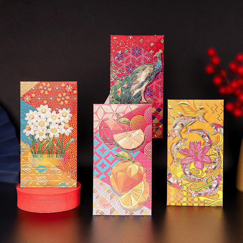 6pcs Dragon Year Benefit Cover Red Envelope For Spring Business Gift