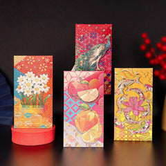6pcs Dragon Year Benefit Cover Red Envelope For Spring Business Gift