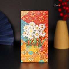 6pcs Dragon Year Benefit Cover Red Envelope For Spring Business Gift