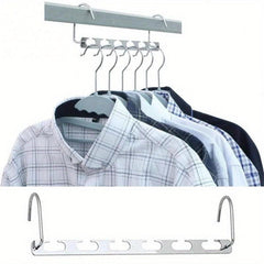 Space Saving Metal Hangers With Hook 6 Hole Clothing Wardrobe Organizer