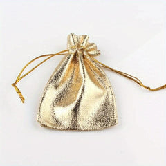 50pcs Foil Cloth Drawstring Gift Bags for Wedding - 7x9cm, 9x12cm