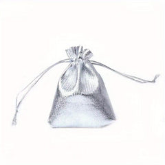 50pcs Foil Cloth Drawstring Gift Bags for Wedding - 7x9cm, 9x12cm