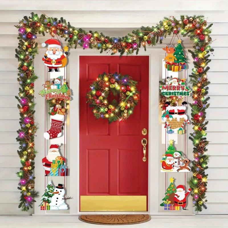 Christmas Hanging Couplets Santa Claus Theme for Door or Garden