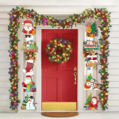 Christmas Hanging Couplets Santa Claus Theme for Door or Garden