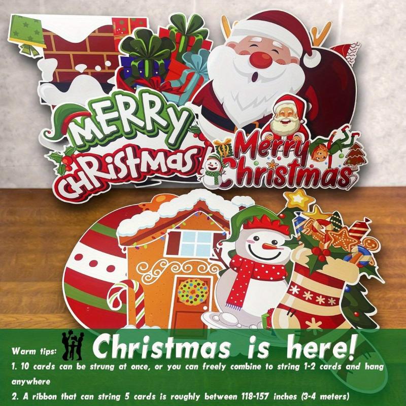 Christmas Hanging Couplets Santa Claus Theme for Door or Garden