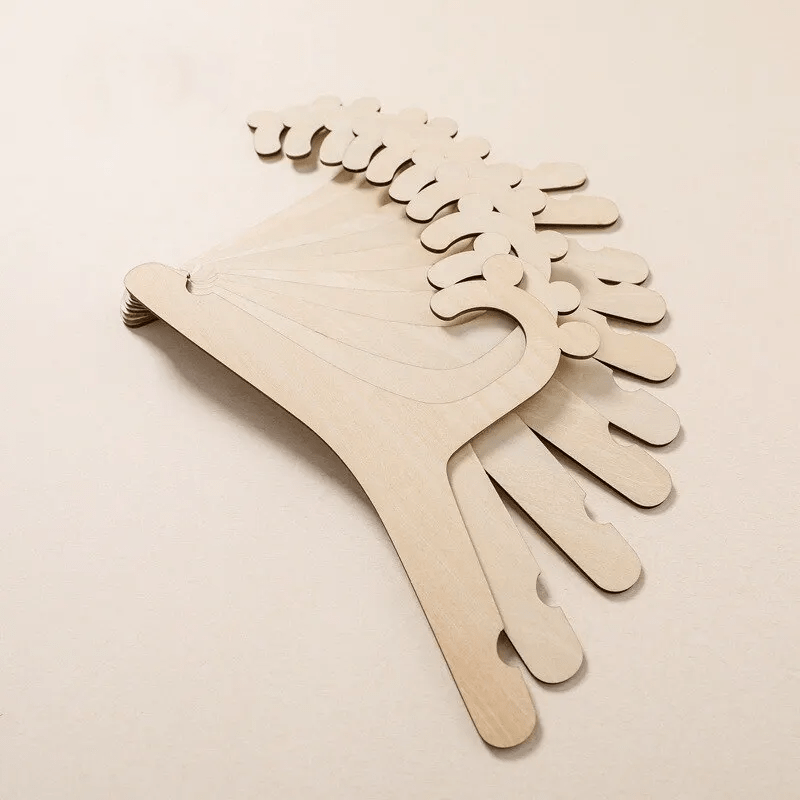 5pcs Wooden Bear Clothes Hanger Home Decoration Modern Style Wooden Craft