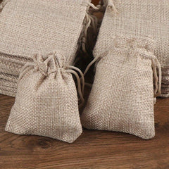10pcs Drawstring Burlap Bag Jute Gift Bags DIY Wedding Favor Gift Bag Packaging