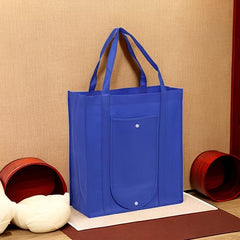 Eco-Friendly Storage Shopping Bags with Snap Button - Durable, Foldable Tote Bag