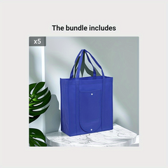 Eco-Friendly Storage Shopping Bags with Snap Button - Durable, Foldable Tote Bag