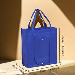 Eco-Friendly Storage Shopping Bags with Snap Button - Durable, Foldable Tote Bag