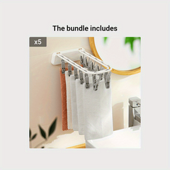 Folding Clothes Rack with Clips for Drying Underwear Socks