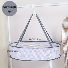 Mesh Foldable Drying & Storage Hanger Basket for Clothes