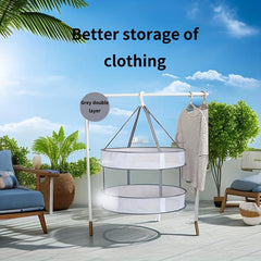 Mesh Foldable Drying & Storage Hanger Basket for Clothes