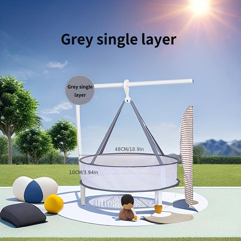 Mesh Foldable Drying & Storage Hanger Basket for Clothes