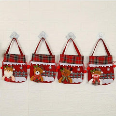 Christmas Gift Bag Drawstring Santa Light Tote Bag for Children