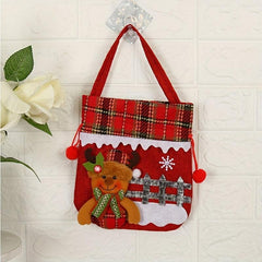 Christmas Gift Bag Drawstring Santa Light Tote Bag for Children